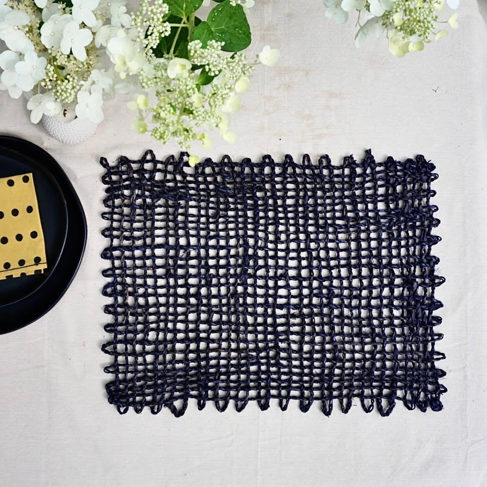 Rectangle Woven Black Placemats