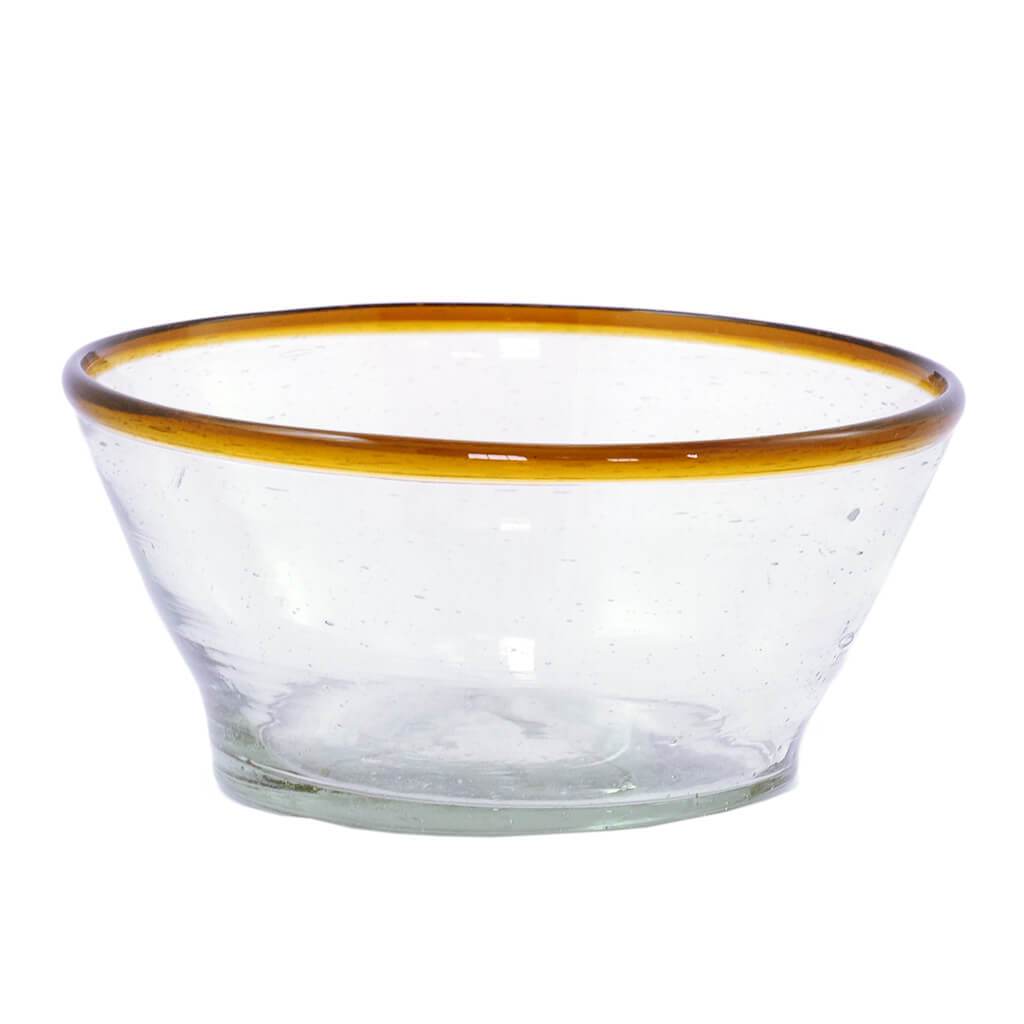 Amber Rim Glass Small Bowl