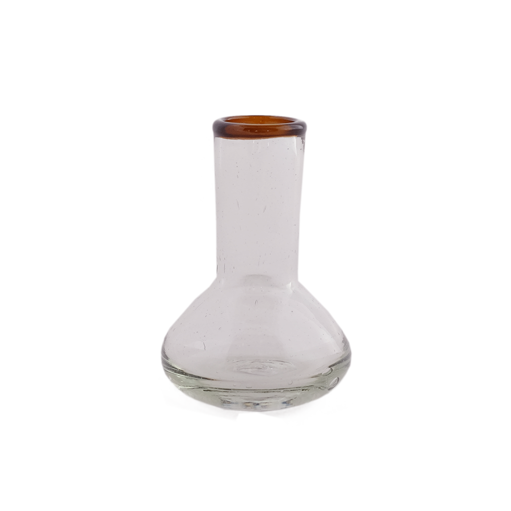 Small Amber Rim Bulb Vase
