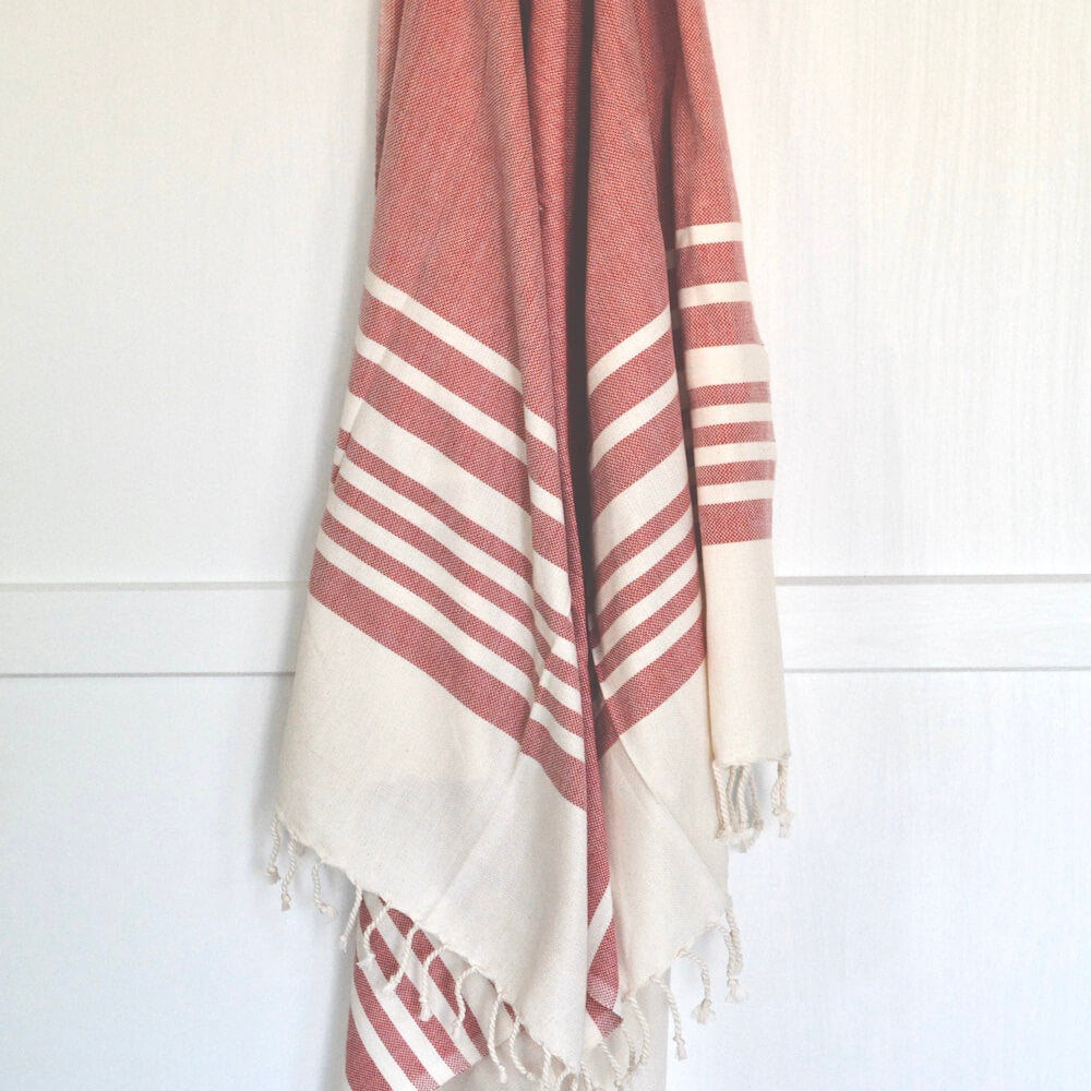 TerraKlay red cotton extra soft bath towels