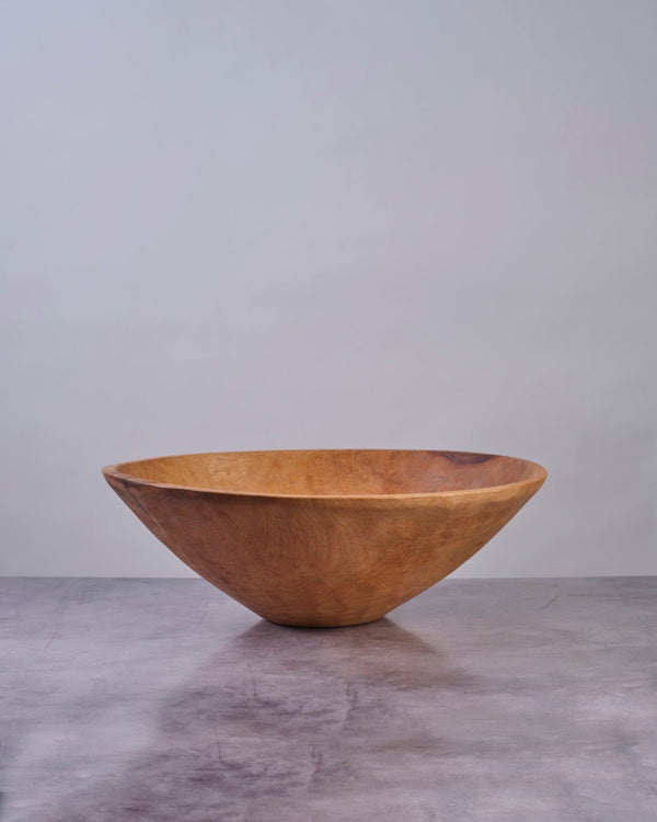 Large 17 inch Hand Carved Round Wood Bowl - TerraKlay