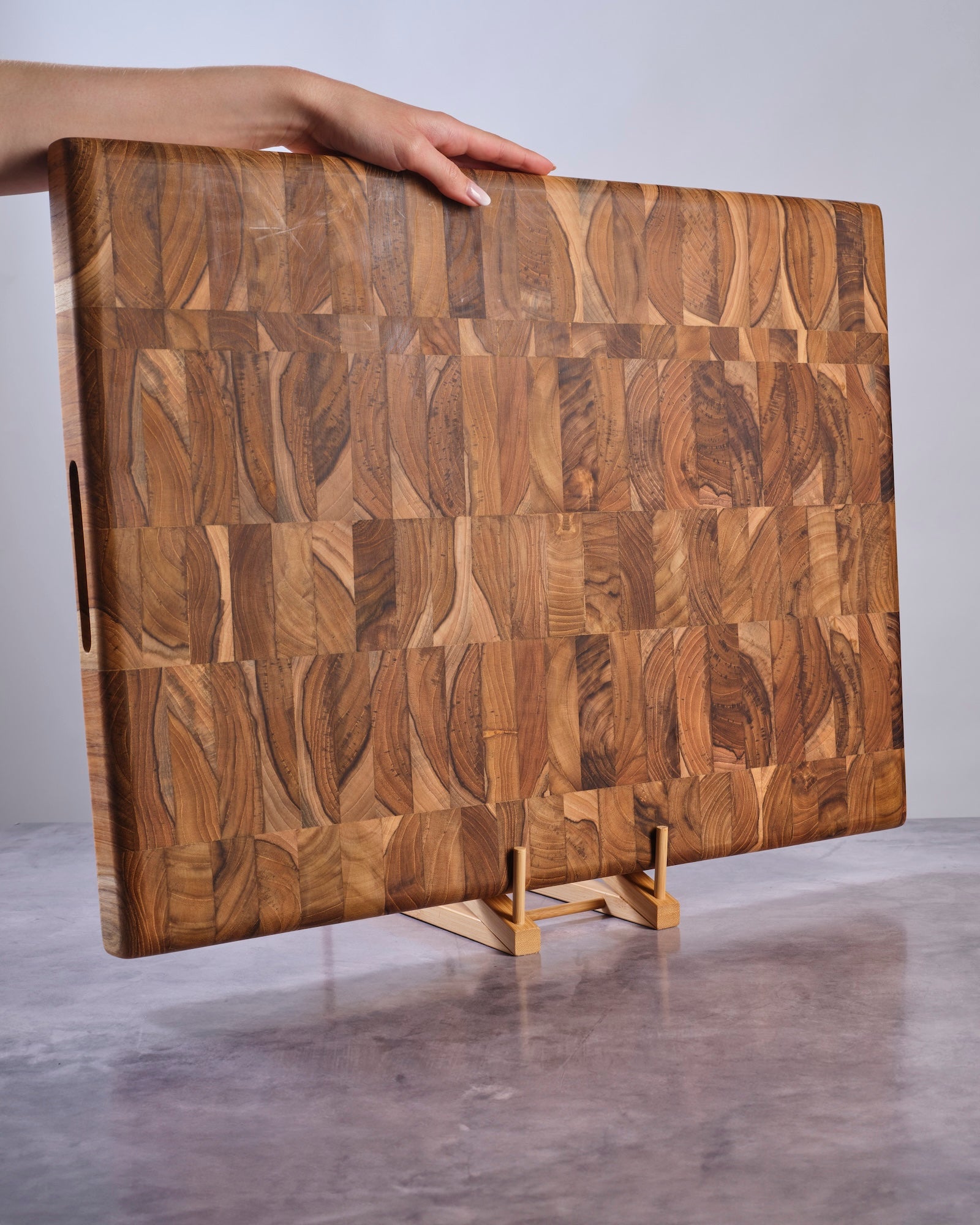 Butcher Block Cutting Board in Teak Wood