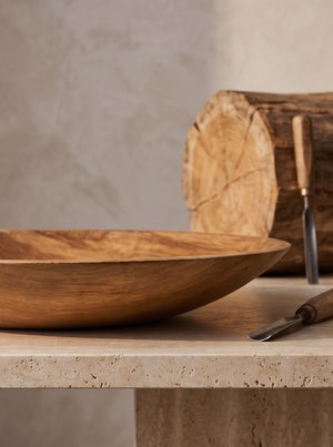 XXL 24 inch Shallow Wood Bowl
