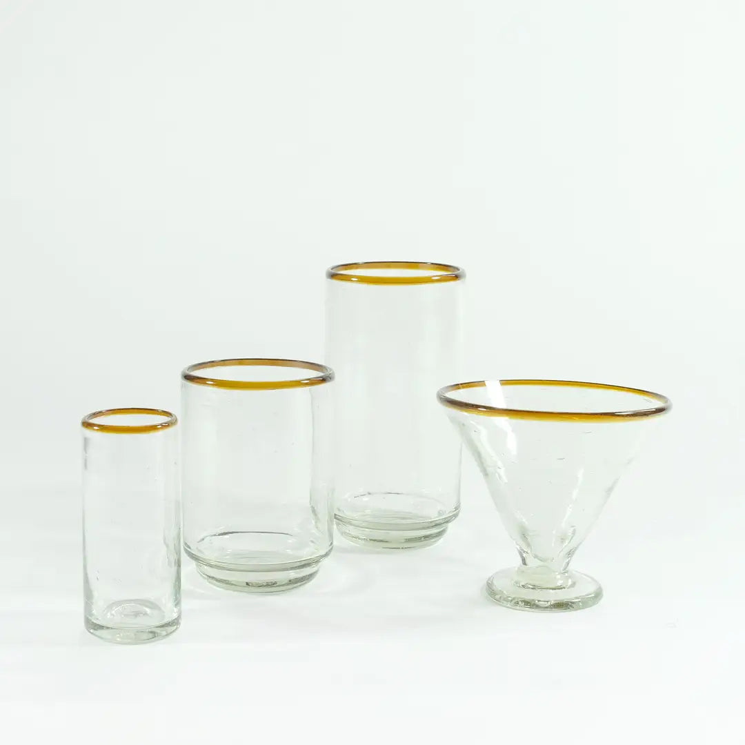 Medium Amber Rim Stacking Glass