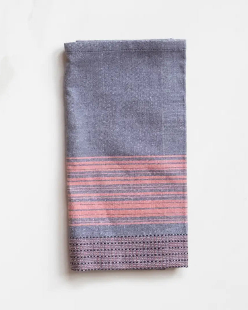 Blue Napkins with Pink Stripes – Set of 4