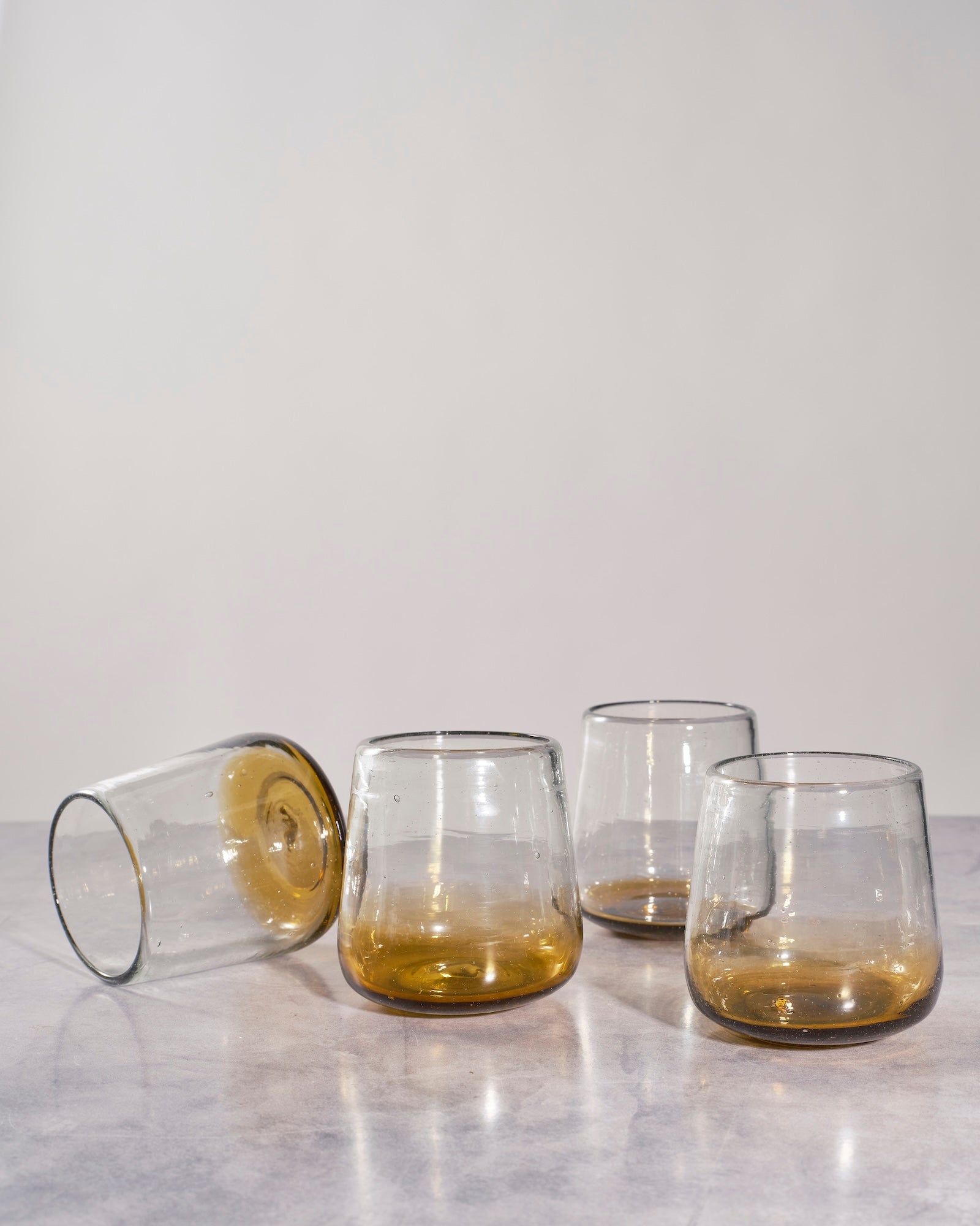Amber Ombre Drinking Glass, Set of 4