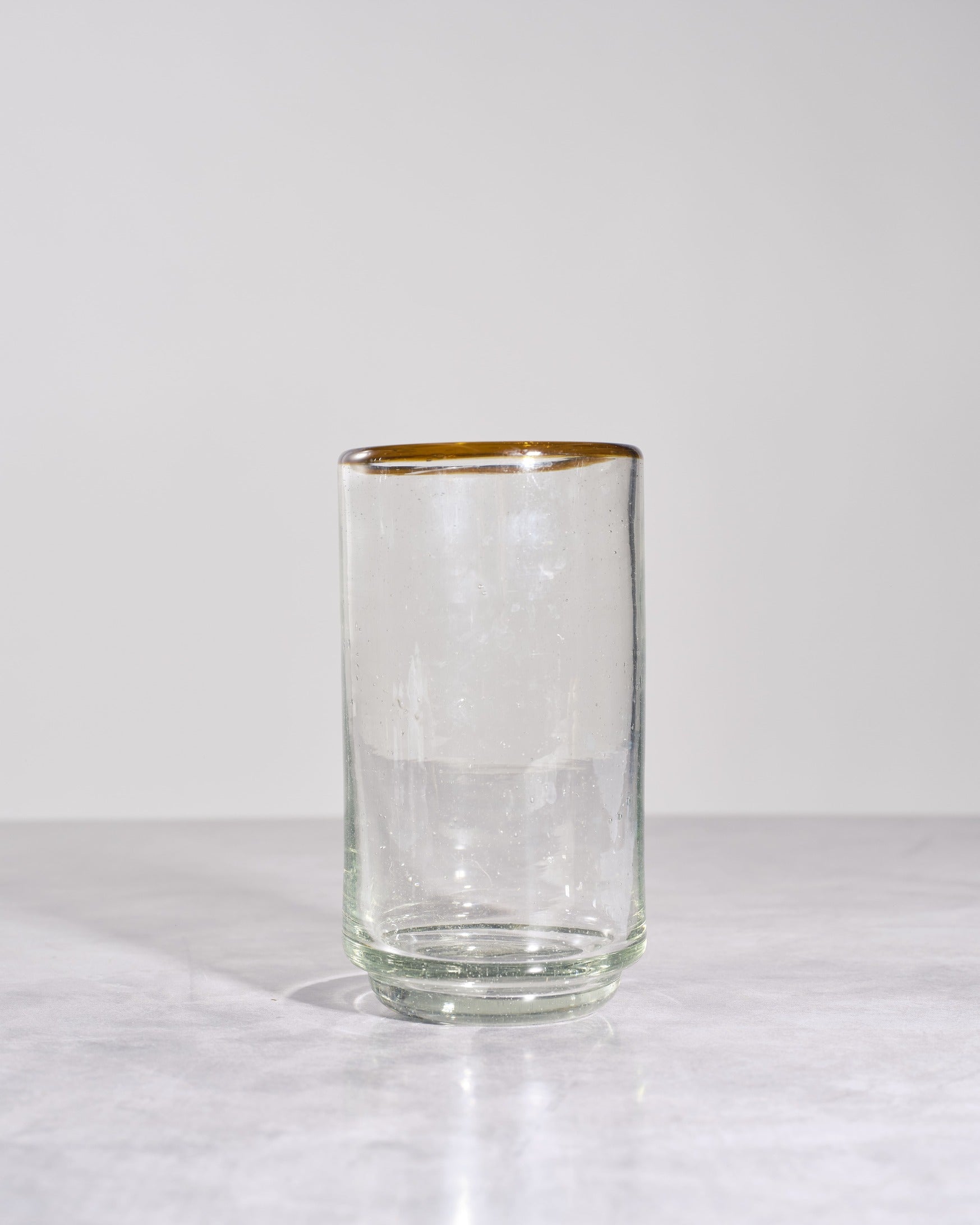 Large Amber Rim Stacking Glass
