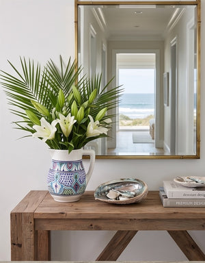 Amira Hand-painted Flower Vase and Pitcher