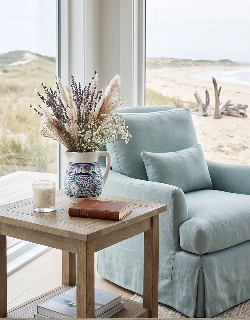 Amira Hand-painted Flower Vase and Pitcher