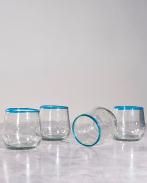 Roly Hand Blown Wine Glasses, Set of 4