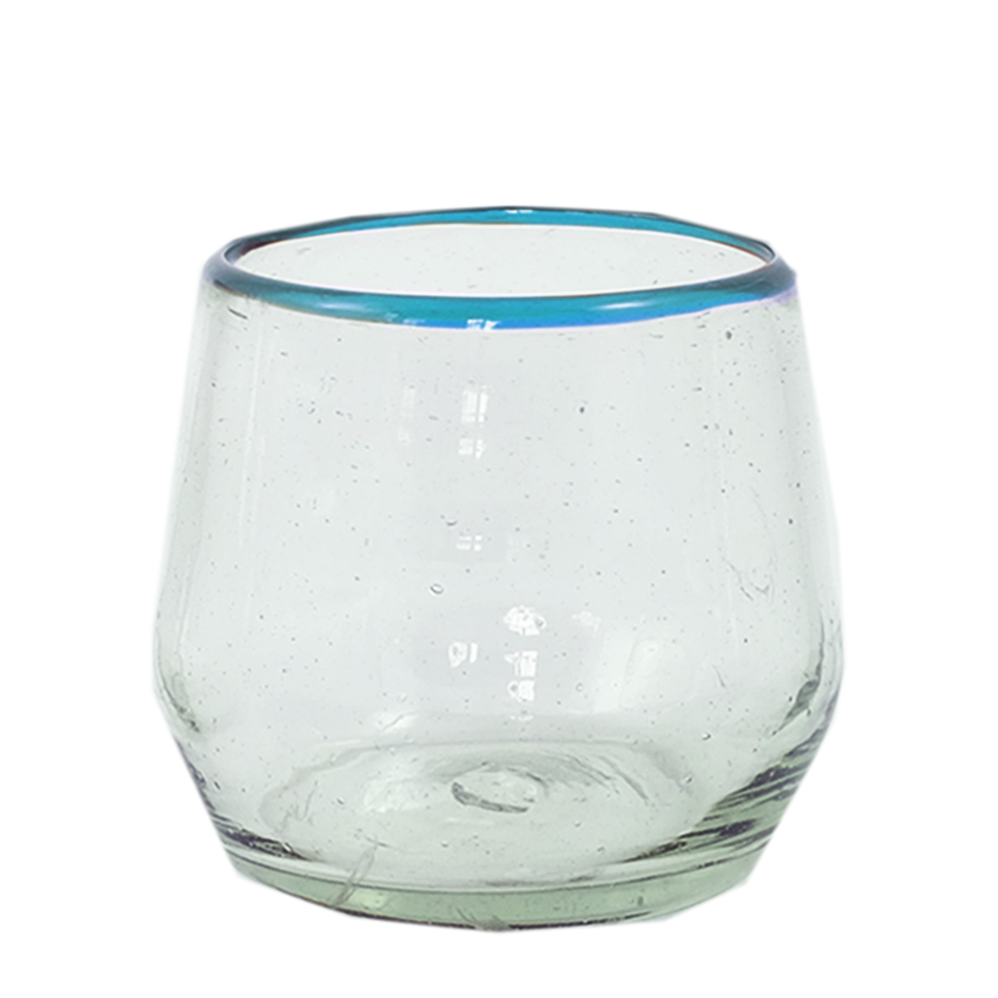 Aqua Rim Roly Wine Glass