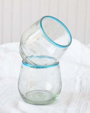 Aqua Rim Roly Wine Glass