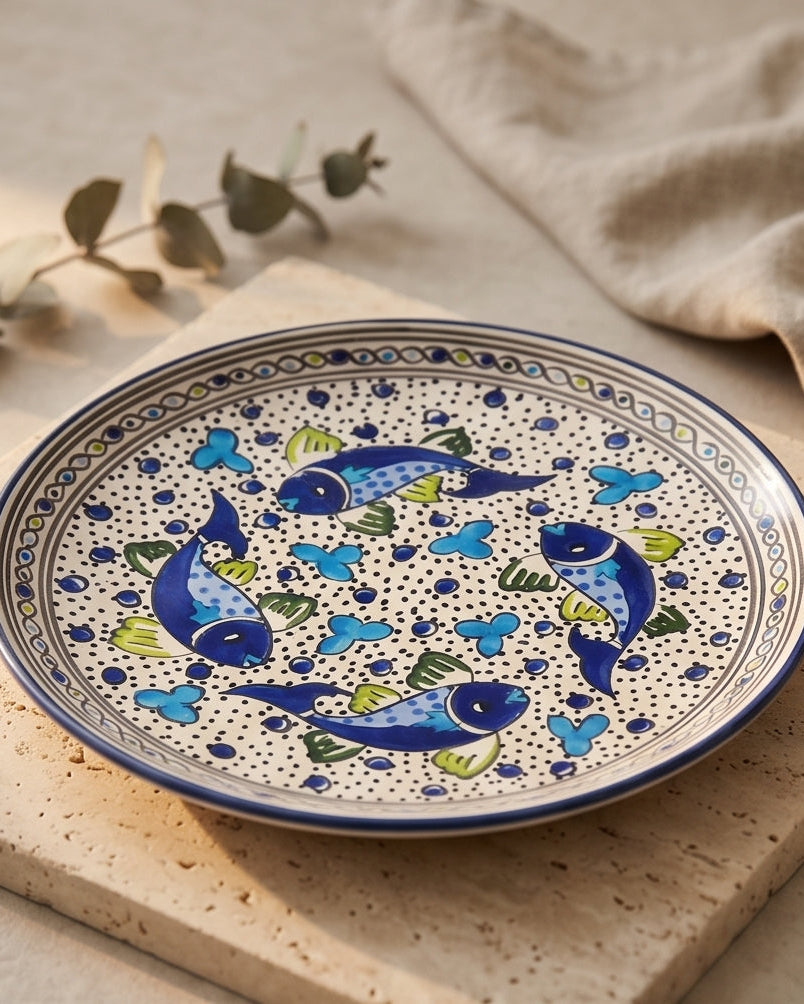 Blue Fish Dinner Plate