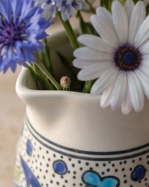 Blue Fish Ceramic Flower Vase and Pitcher