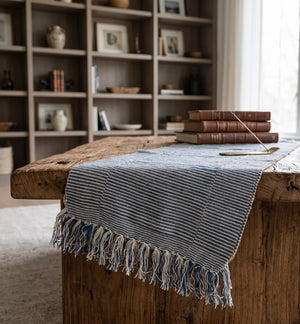 Blue Handwoven Table Runner