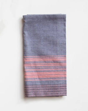 Blue Napkins with Pink Stripes – Set of 4