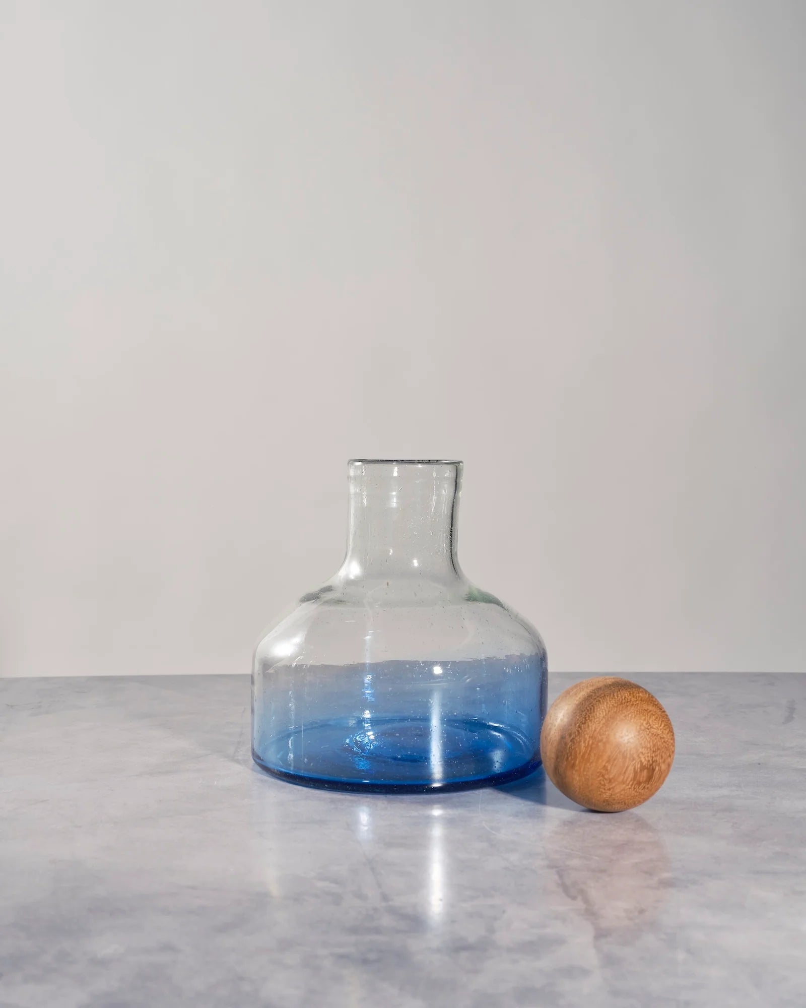 Blue Orlando Decanter with Wood Topper