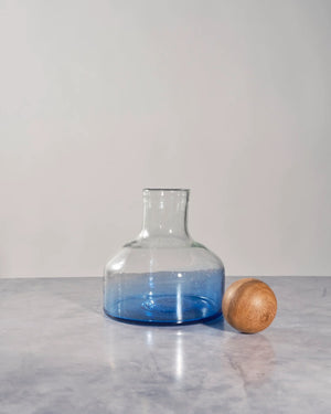 Blue Orlando Decanter with Wood Topper