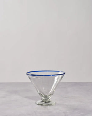 Blue Rim Margarita Glass