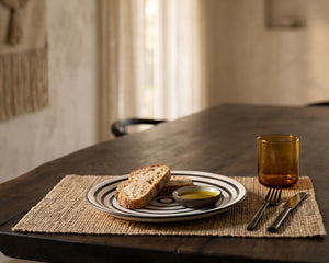 Black Stripe Dinner Plate