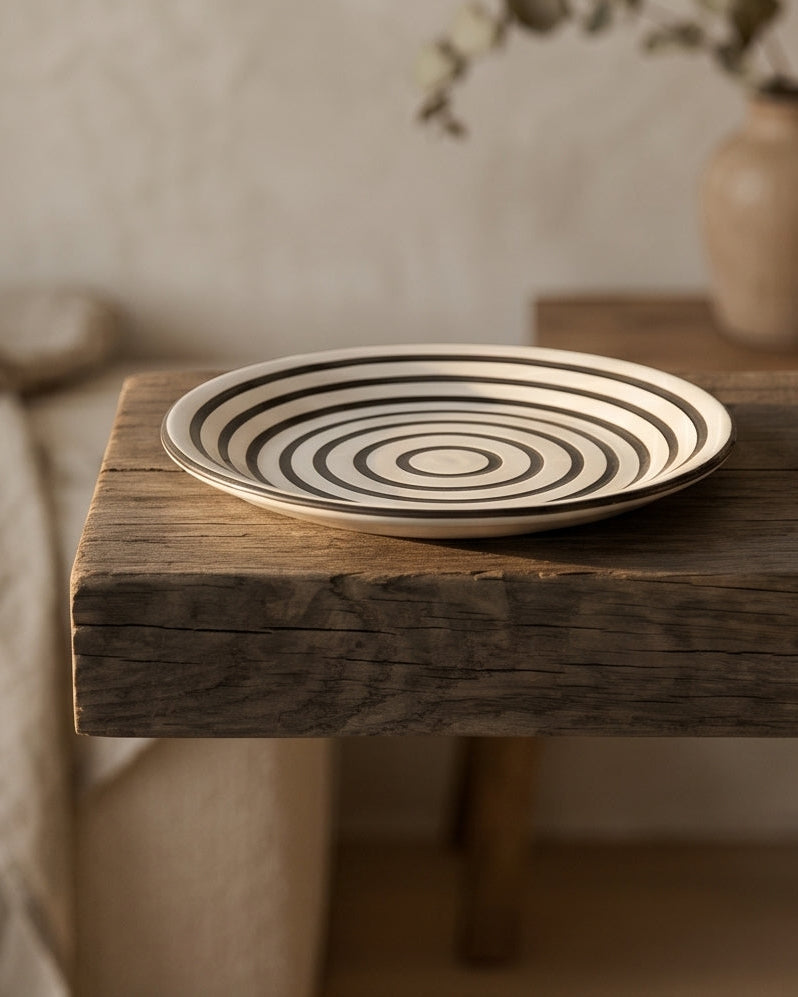 Black Stripe Dinner Plate