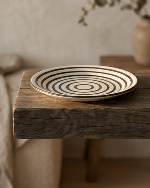 Black Stripe Dinner Plate