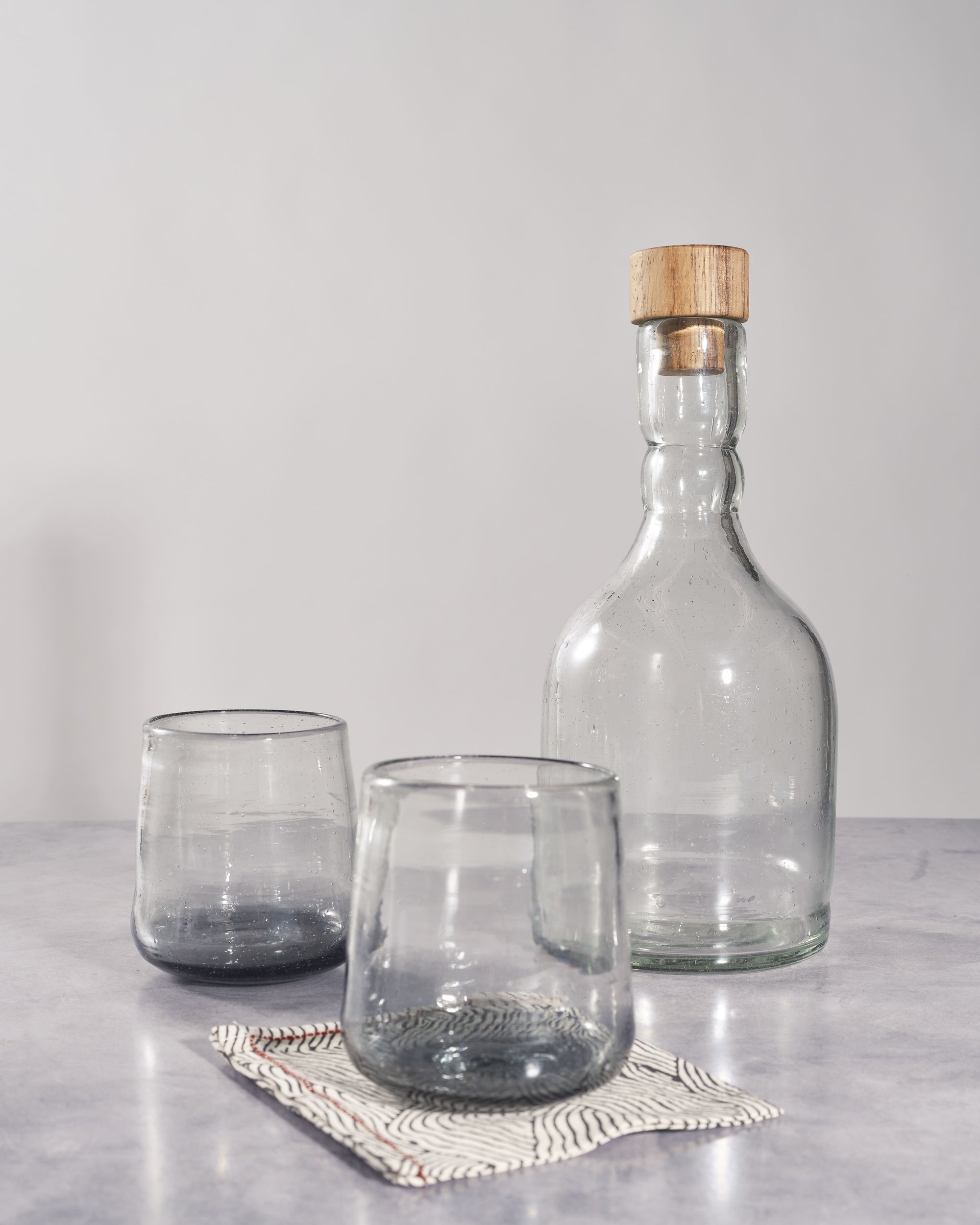 Clear Decanter/Bottle and wine glass