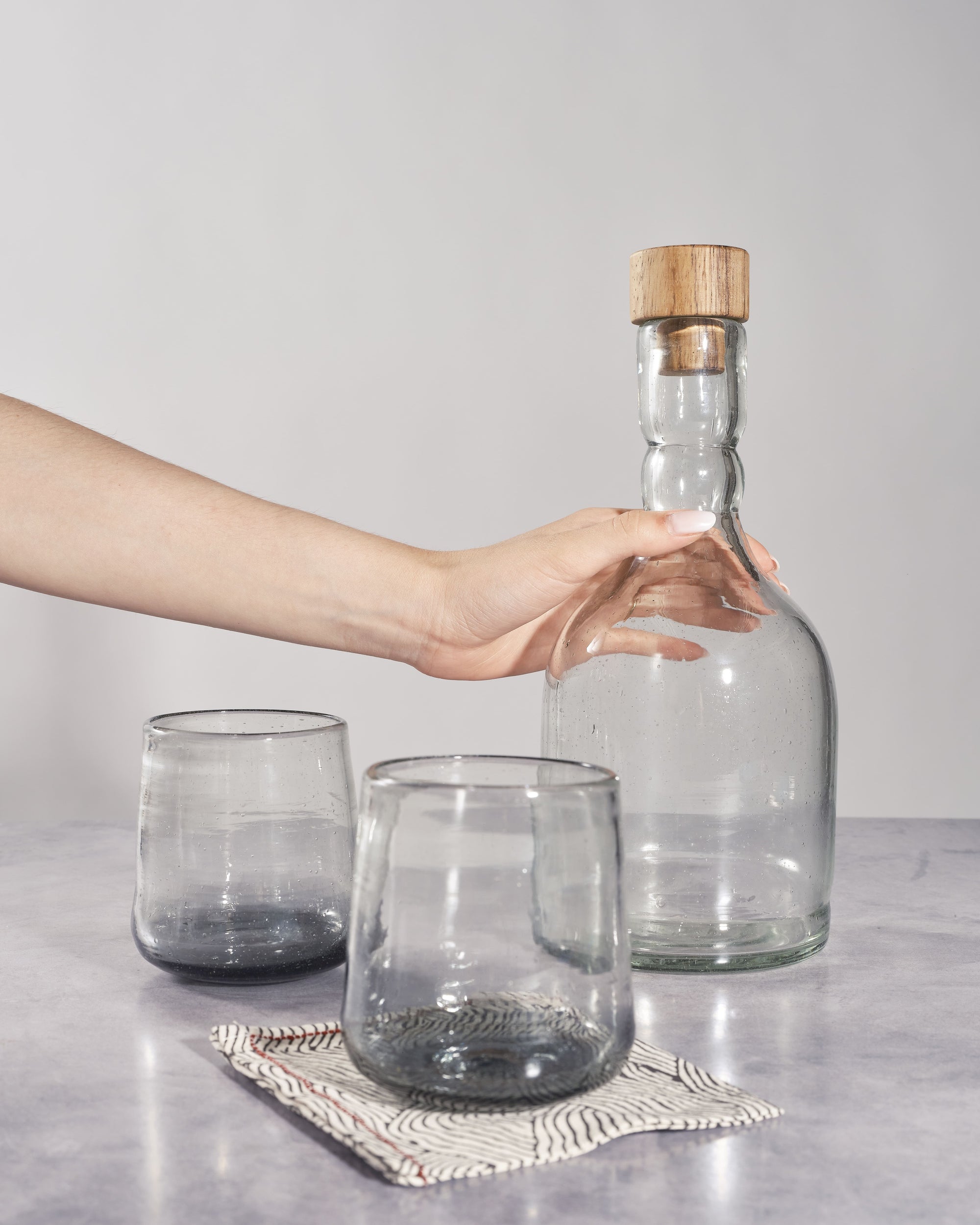 Clear Decanter/Bottle and wine glass