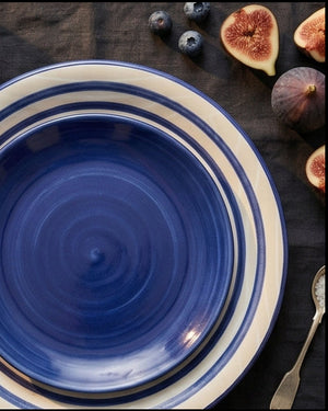 Cobalt Stripe Dinner Plate