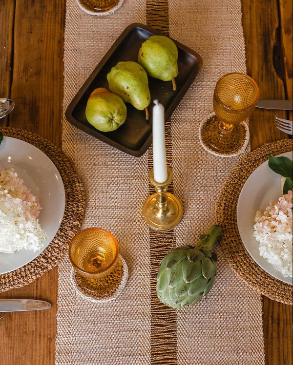 Dining White Table Runner |TerraKlay