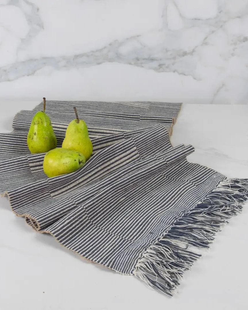 Gray Cotton Handwoven Table Runner - TerraKlay, image size:864x1080