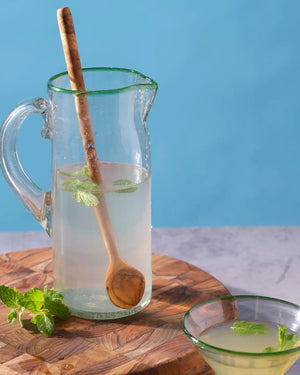 Green Rim Glass Pitcher