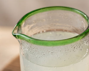 Green Rim Glass Pitcher