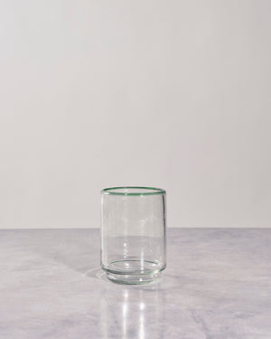 Medium Green Rim Stacking Glass, Set of 4