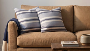 Hand-loomed Gray Bold Stripe Pillow Cover