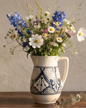 Haqima Ceramic Flower Vase and Pitcher