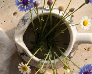 Haqima Ceramic Flower Vase and Pitcher