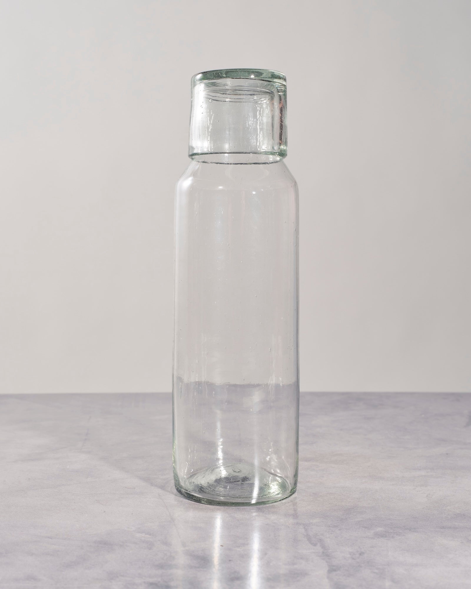 Large Slim Glass Carafe with Cup
