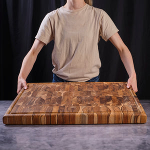Mosaic Butcher Block Cutting Board in Teak Wood
