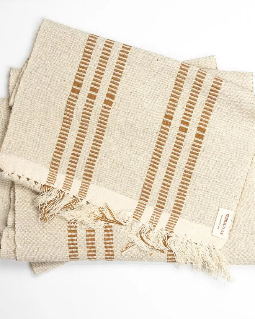 Neutral Amber Handwoven Table Runner