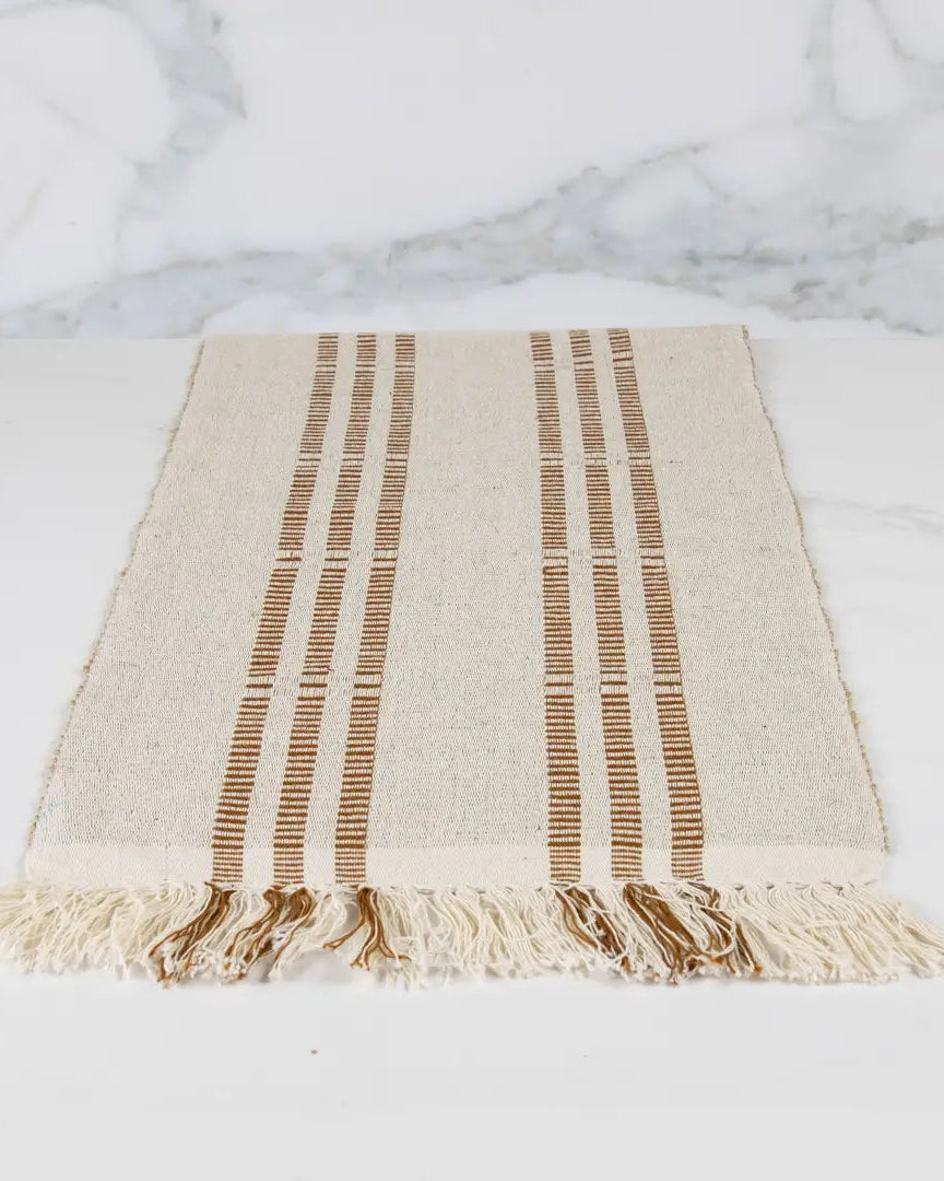 Neutral Amber Handwoven Table Runner