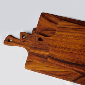 Large Teak Wood Cutting Board with Short Handle