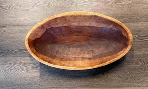 XXL 28-inch Oval Hand-carved Hardwood Bowl
