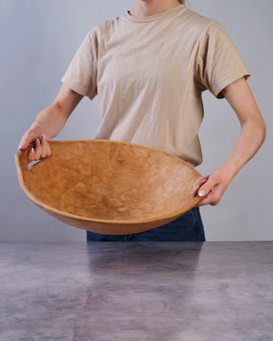 Large 18 inch Contemporary Oval wood Bowl with Handles