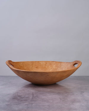Large 18 inch Contemporary Oval wood Bowl with Handles