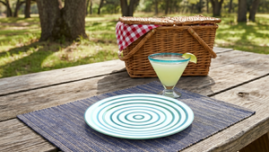Turquoise Stripe Dinner Plate