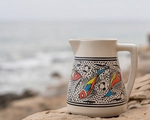 Rainbow Fish Ceramic Flower Vase and Pitcher