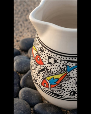 Rainbow Fish Ceramic Flower Vase and Pitcher