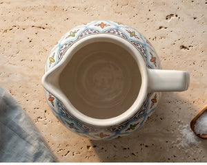 Rosette Ceramic Flower Vase and Pitcher