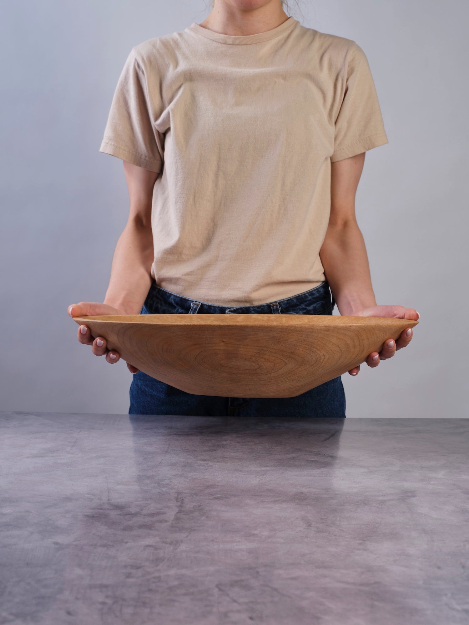 Medium 19 inch Oval Wood Bowl